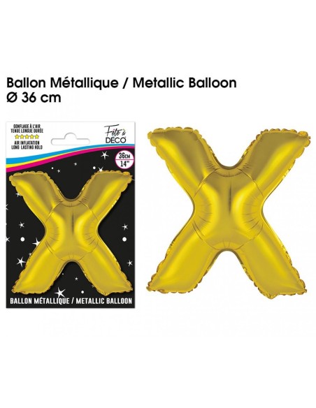 Ballon métallique or 36cm - Lettre A