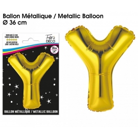 Ballon métallique or 36cm - Lettre Y