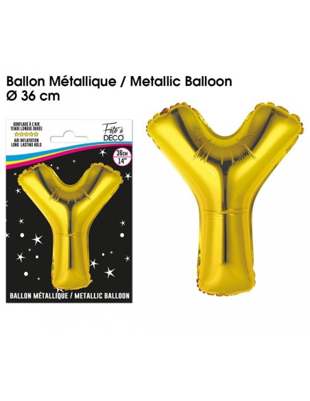 Ballon métallique or 36cm - Lettre A