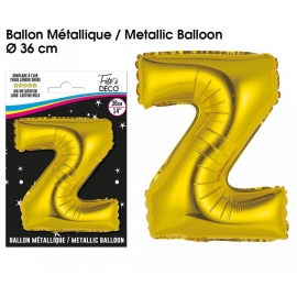 Ballon métallique or 36cm - Lettre Z