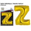 Ballon métallique or 36cm - Lettre Z