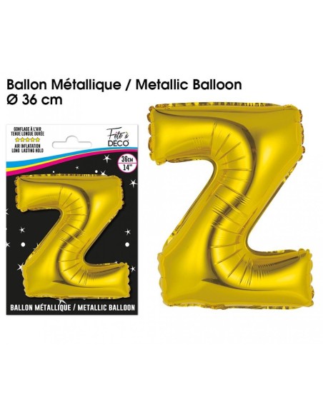 Ballon métallique or 36cm - Lettre A