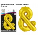 Ballon métallique or 36cm - Lettre &