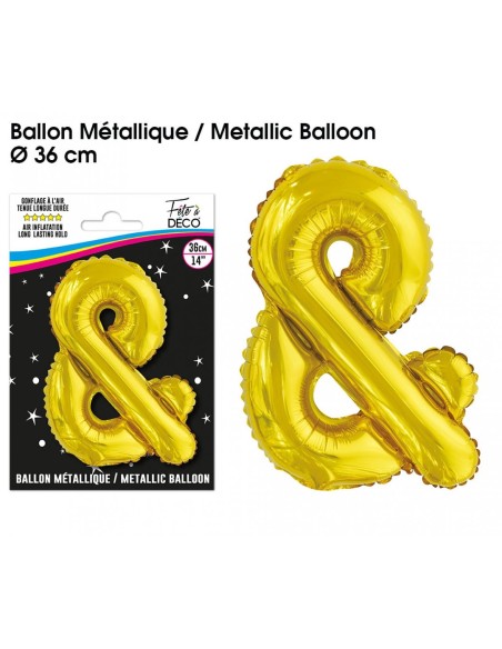 Ballon métallique or 36cm - Lettre A