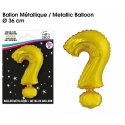 Ballon métallique or 36cm - Lettre ?