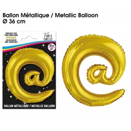 Ballon métallique or 36cm - Lettre @