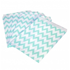 Sachet papier chevrons bleus x25