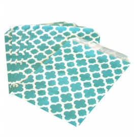 Sachet papier retro bleu pastel x25