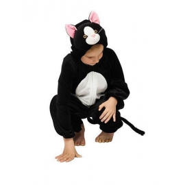 Costume peluche chat noir enfant