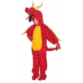 Costume peluche dragon rouge enfant