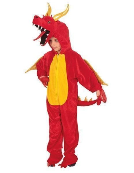 Costume peluche dragon rouge enfant