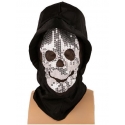 Masque + cagoule squelette paillettes