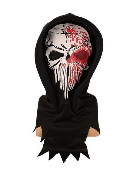 Masque + cagoule squelette paillettes