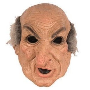 Masque latex homme chauve avec bouc