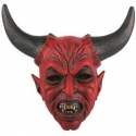 Masque latex diable grandes cornes