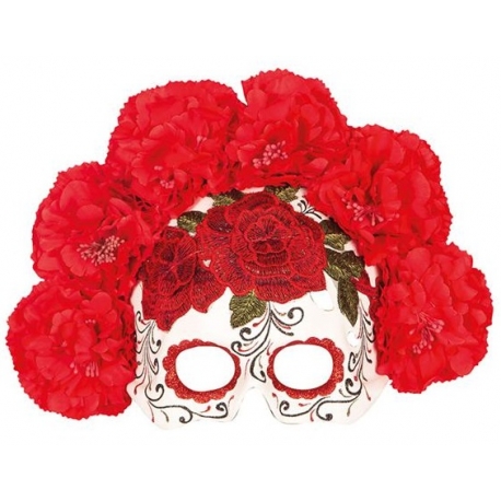 Masque Day of the dead fleurs homme