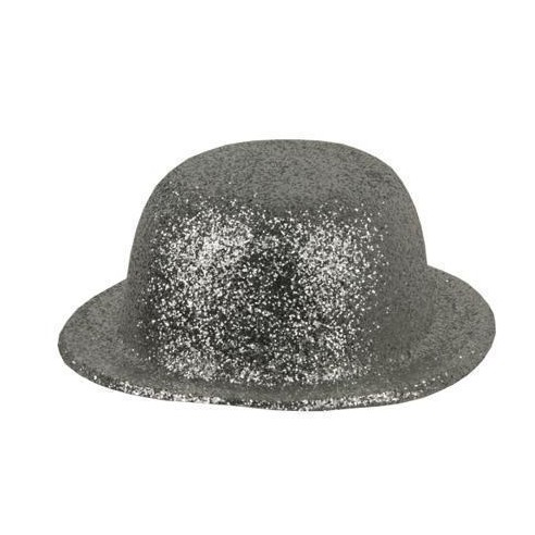 Chapeau melon PVC paillettes or