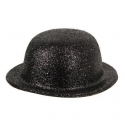 Chapeau melon PVC paillettes noir