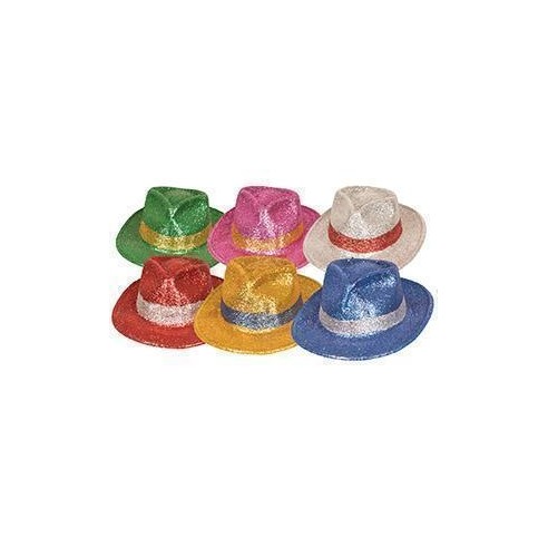 Lot de 6 chapeaux melon PVC paillettes 