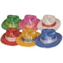 Lot de 6 chapeaux borsalino PVC paillettes 