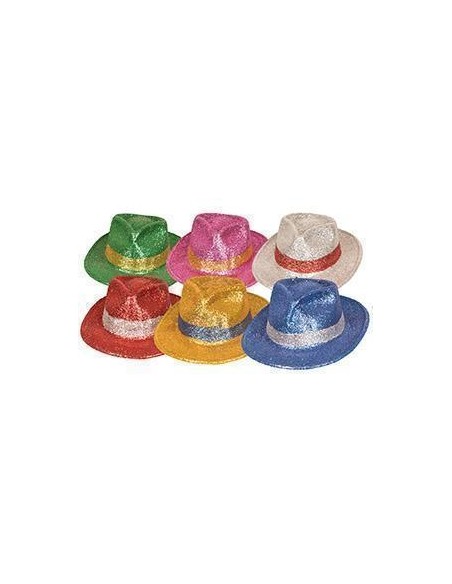 Lot de 6 chapeaux melon PVC paillettes 