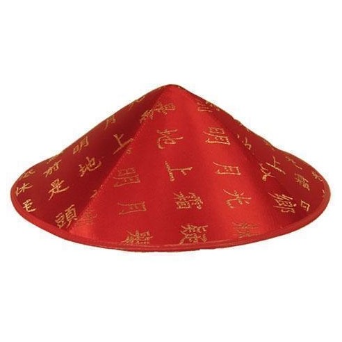 Chapeau chinois feutre jaune