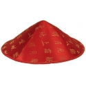 Chapeau chinois tissu rouge