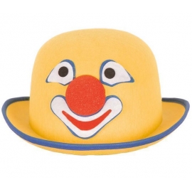 Chapeau melon clown feutre jaune