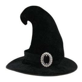 Chapeau sorcière satin noir