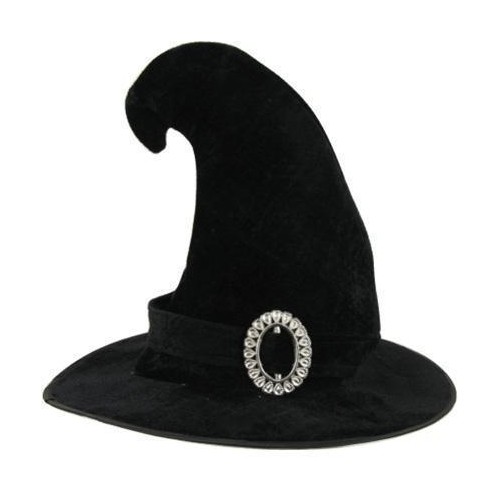 Chapeau sorcière satin noir