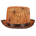 Chapeau Haut de forme toile d'araignées orange