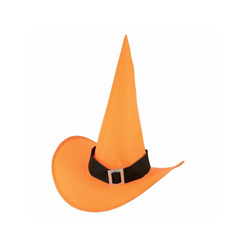 Chapeau melon orange fluo pailletté pour soirée année 80, disco, fêtes