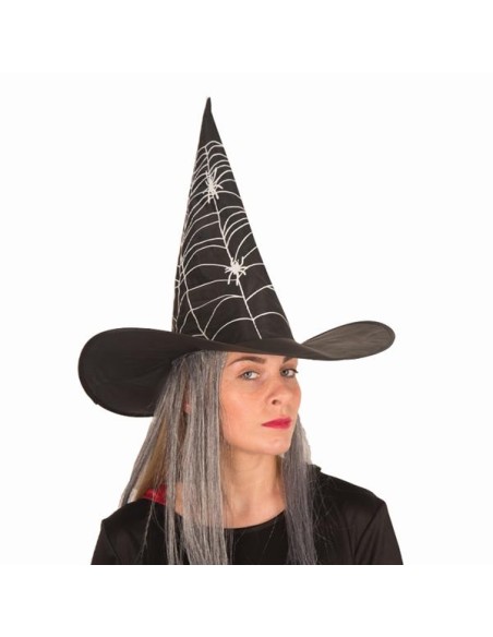 Chapeau sorcière skull et fleurs