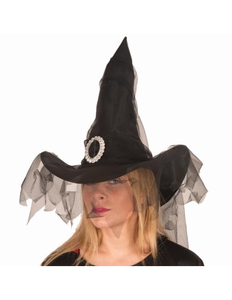 Chapeau sorcière skull et fleurs