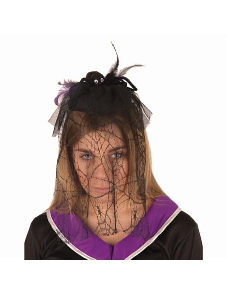 Chapeau sorcière voile noir