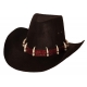 Chapeau cowboy simili cuir rouge