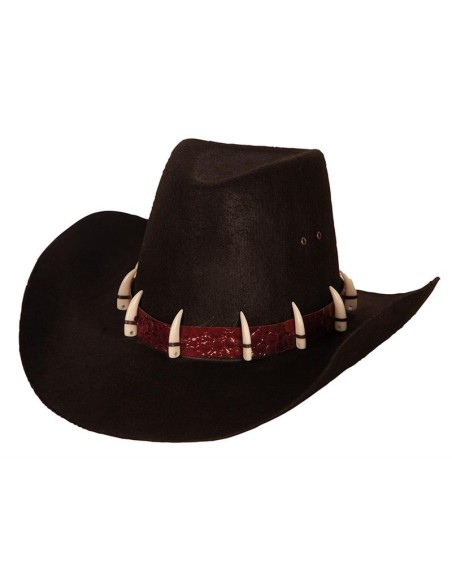 Chapeau cowboy simili cuir rouge