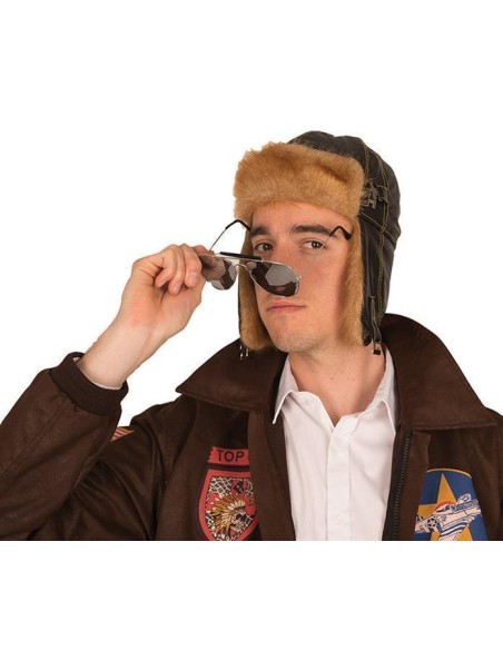 Bonnet aviateur simili cuir