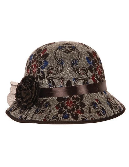 Chapeau dame feutre noir avec plumes