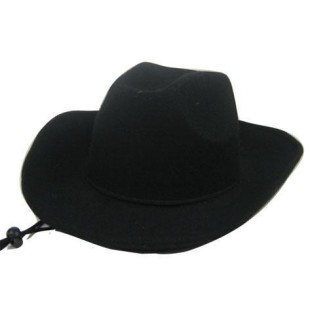 Chapeau cowboy simili cuir noir