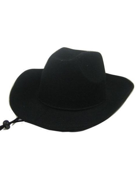 Chapeau cowboy simili cuir noir