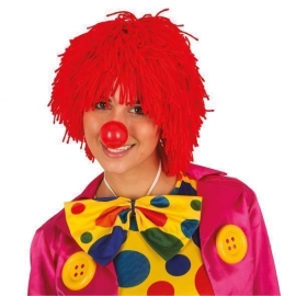 Perruque clown laine rouge