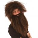 Perruque + barbe Homme des cavernes marron