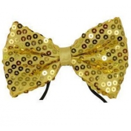 Noeud papillon paillettes or