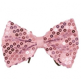 Noeud papillon paillettes rose