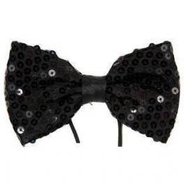 Noeud papillon paillettes noir