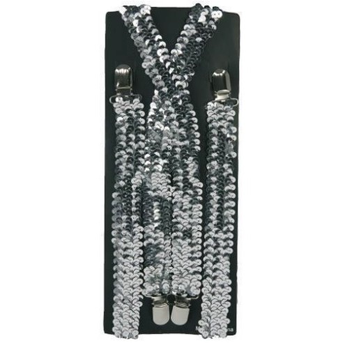 Bretelles paillettes or