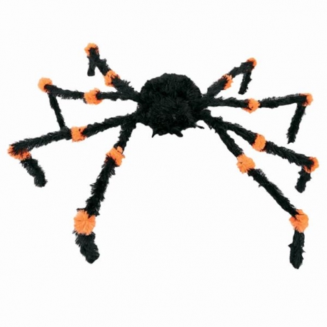 Décoration araignée noire 60cm + leds