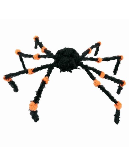 Décoration araignée noire 60cm + leds