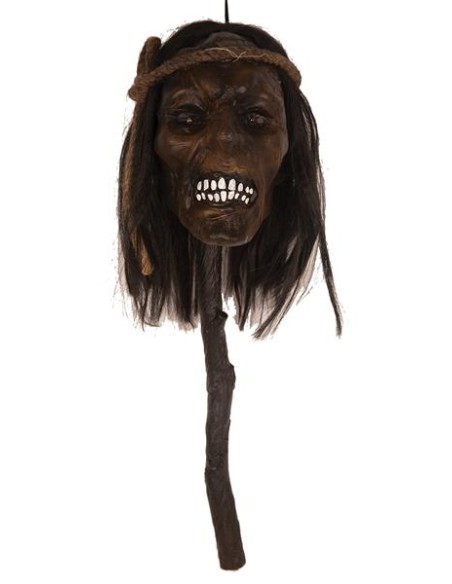 Tête décapitée fil barbelé - Décoration Halloween